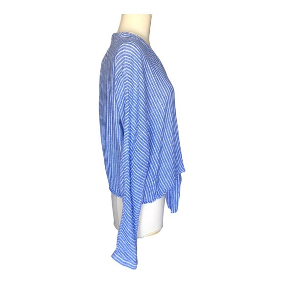 Rails Sloane Linen Blue Azure Stripe Front Tie Top Shirt Women's Size Large - Picture 4 of 14